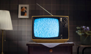 1970's style room with tv